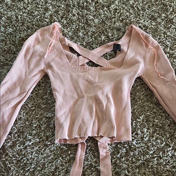 Pink Ribbed Women's Top - Picture 1 of 4